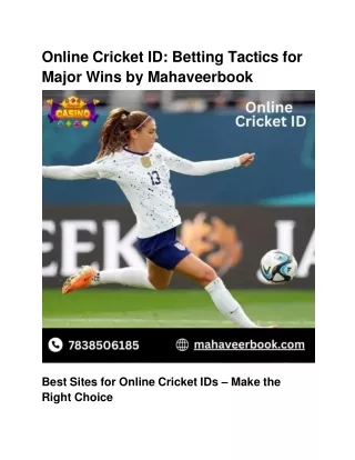 Online Cricket ID_ Betting Tactics for Major Wins by Mahaveerbook