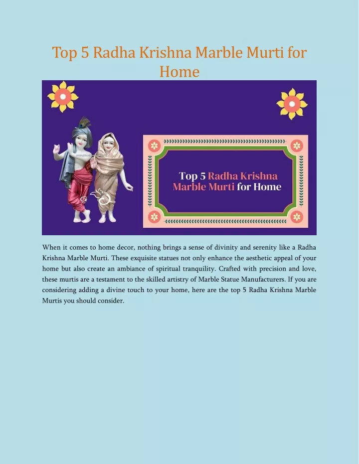 top 5 radha krishna marble murti for home