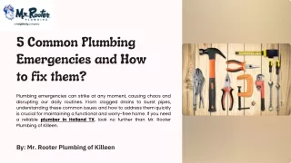 5 Common Plumbing Emergencies and How to fix them