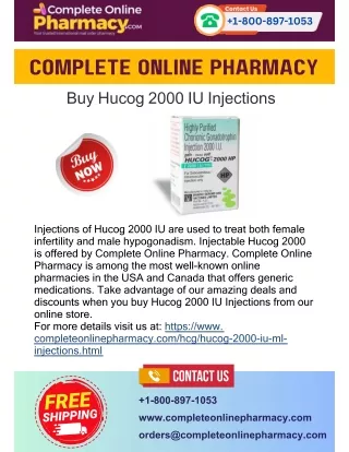 Buy Hucog 2000 IU Injections