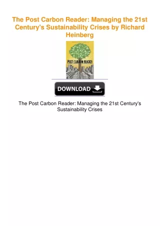 The Post Carbon Reader: Managing the 21st Century's Sustainability Crises