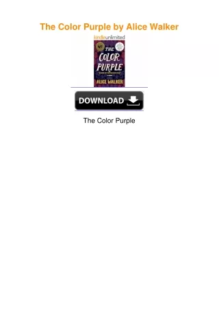 The Color Purple by Alice Walker
