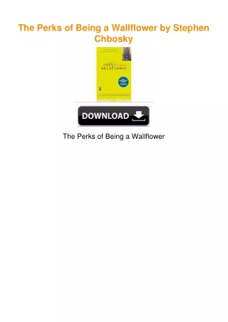 The Perks of Being a Wallflower by Stephen Chbosky