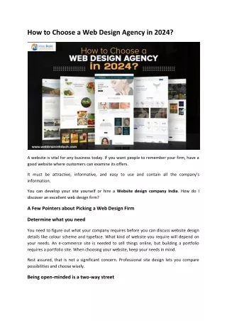 How to Choose a Web Design Agency in 2024