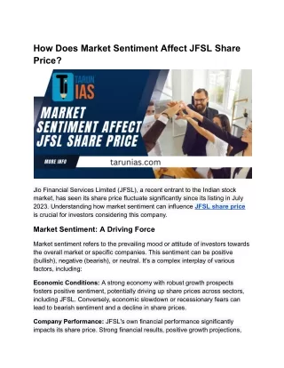 How Does Market Sentiment Affect JFSL Share Price