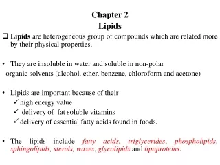 chapter 2 lipids lipids are heterogeneous group