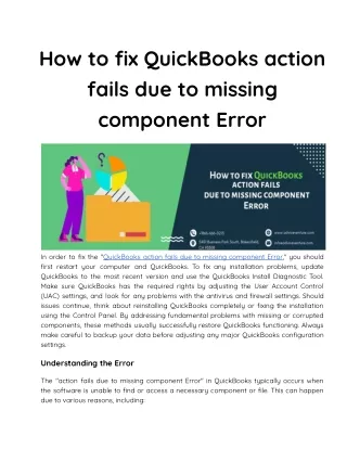 how to fix quickbooks action fails due to missing