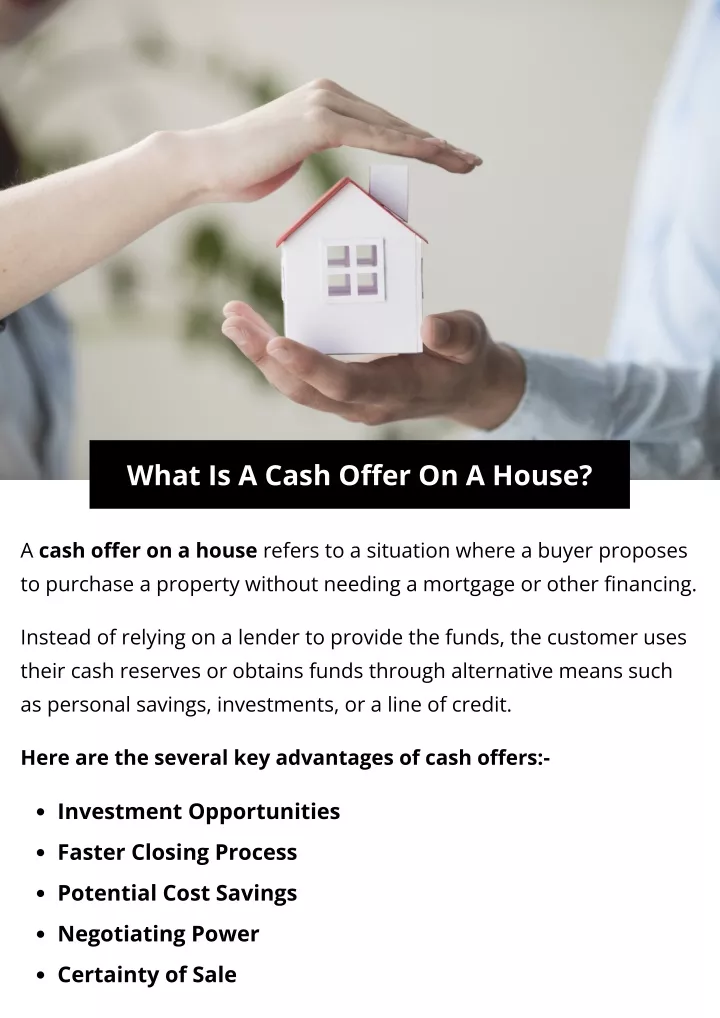 what is a cash offer on a house