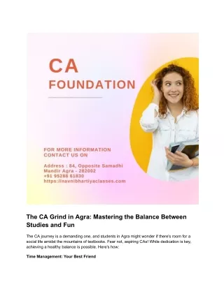 The CA Grind in Agra: Mastering the Balance Between Studies and Fun