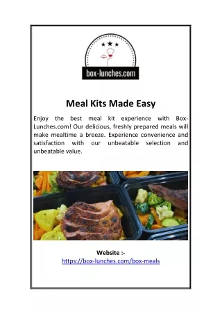 Meal Kits Made Easy