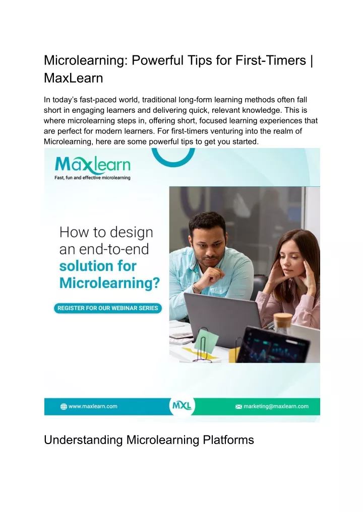 microlearning powerful tips for first timers