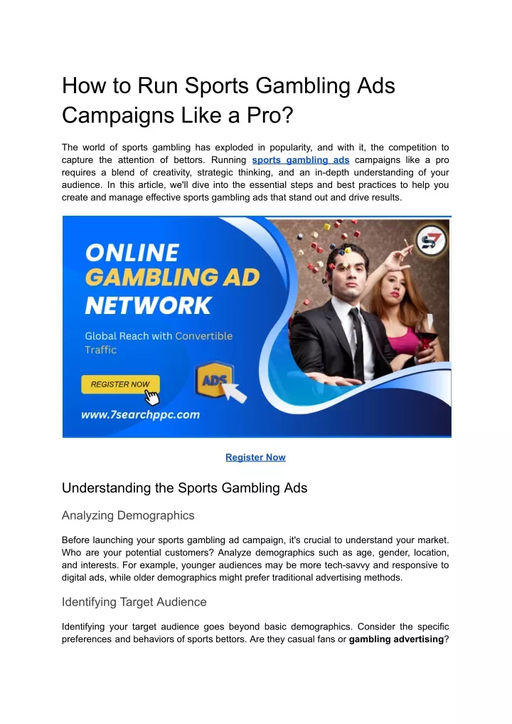 how to run sports gambling ads campaigns like