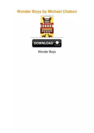 Wonder Boys by Michael Chabon