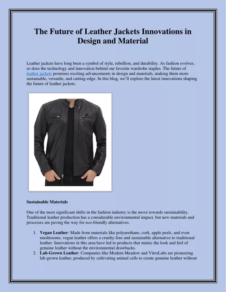 the future of leather jackets innovations