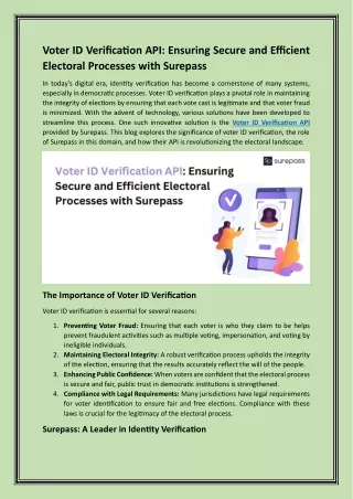 voter id verification api ensuring secure