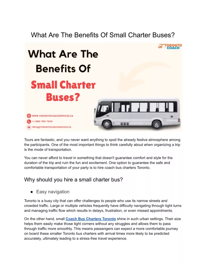 what are the benefits of small charter buses