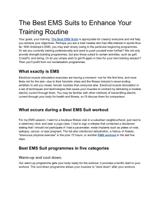 the best ems suits to enhance your training