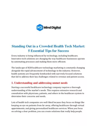 Standing Out in a Crowded Health Tech Market_ 5 Essential Tips for Success