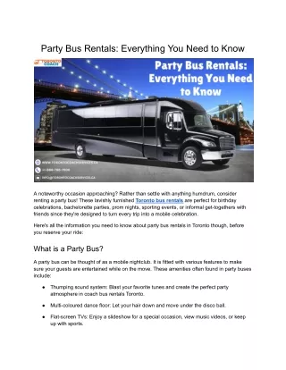 Party Bus Rentals: Everything You Need to Know