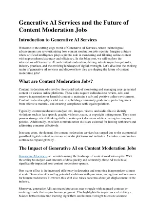 generative ai services and the future of content