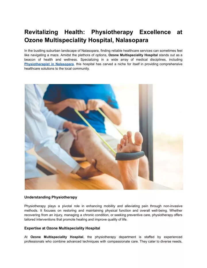 revitalizing ozone multispeciality hospital