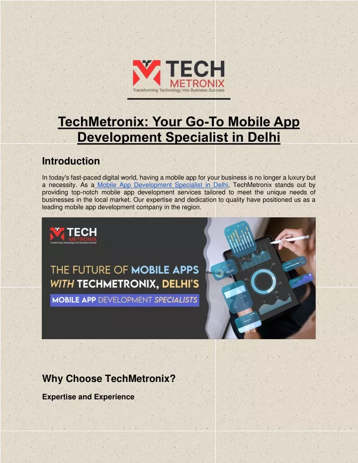 techmetronix your go to mobile app development