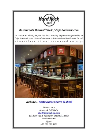Restaurants Sharm El Sheik  Cafe hardrock.com