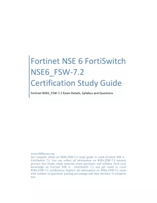 Fortinet NSE 6 FortiSwitch NSE6_FSW-7.2 Certification Study Guide