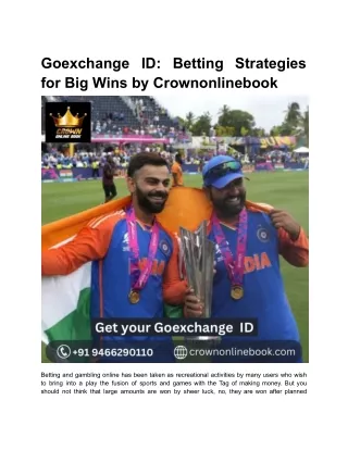 Goexchange ID_ Betting Strategies for Big Wins by Crownonlinebook