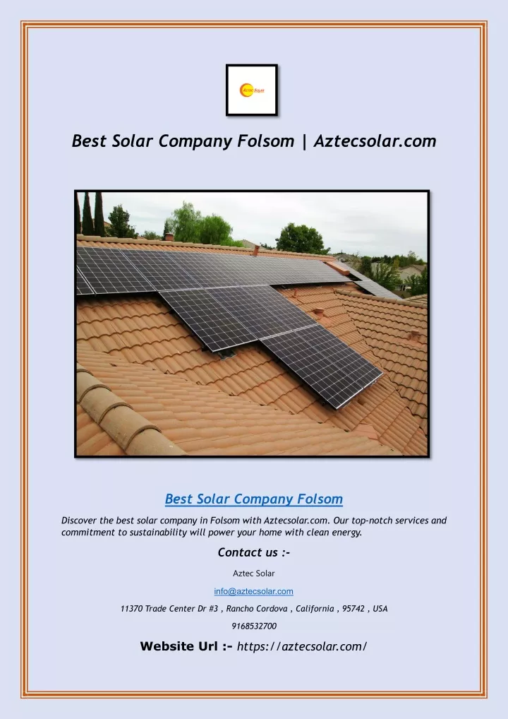 best solar company folsom aztecsolar com