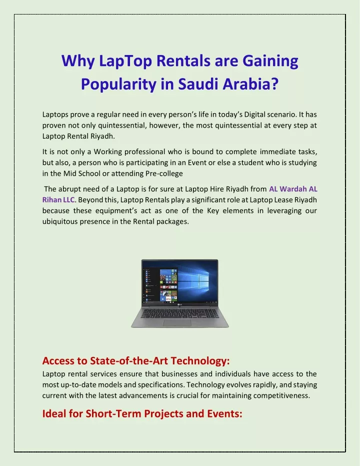 why laptop rentals are gaining popularity