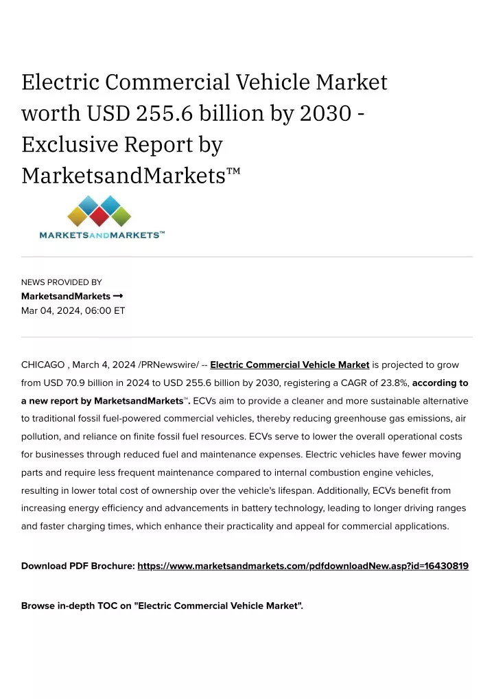 electric commercial vehicle market worth