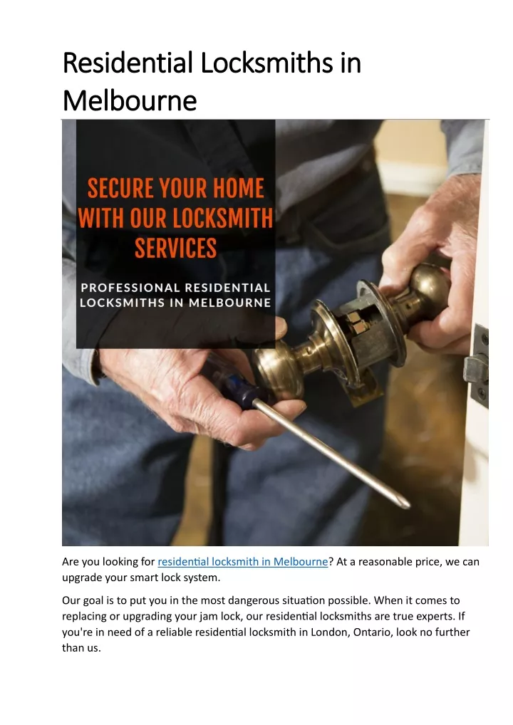 residential locksmiths residential locksmiths