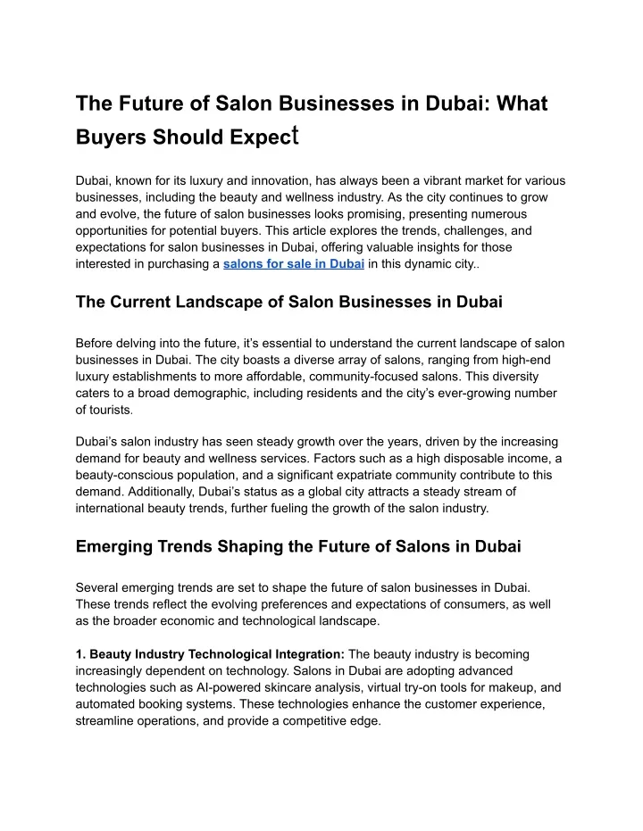 the future of salon businesses in dubai what