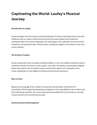 Captivating the World Laufey's Musical Journey