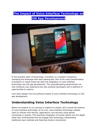 the impact of voice interface technology on