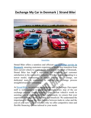 Exchange my car in Denmark Strand Biler