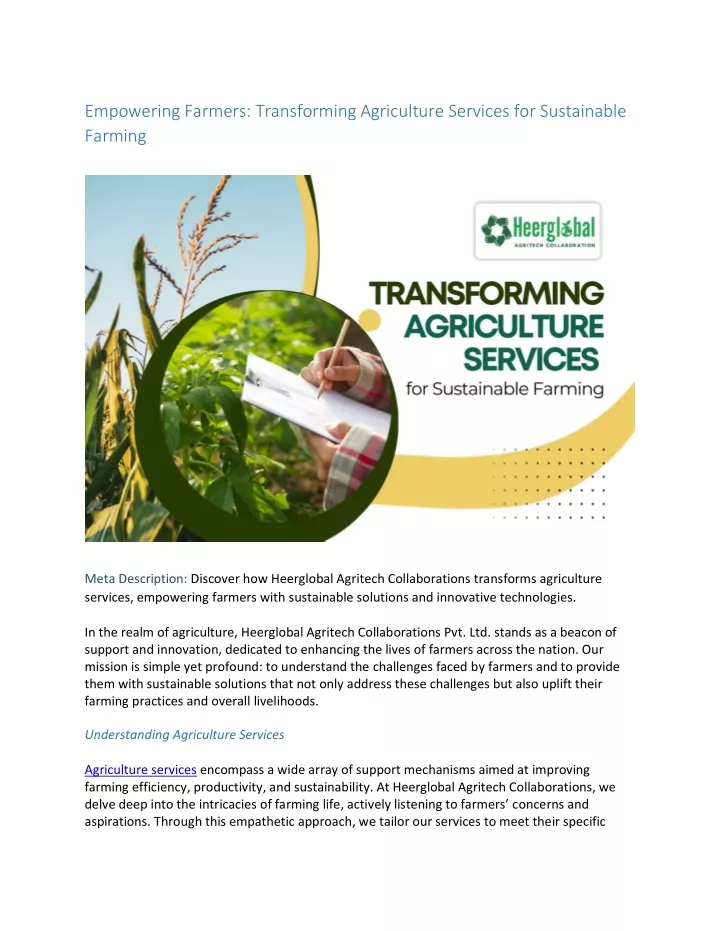 empowering farmers transforming agriculture