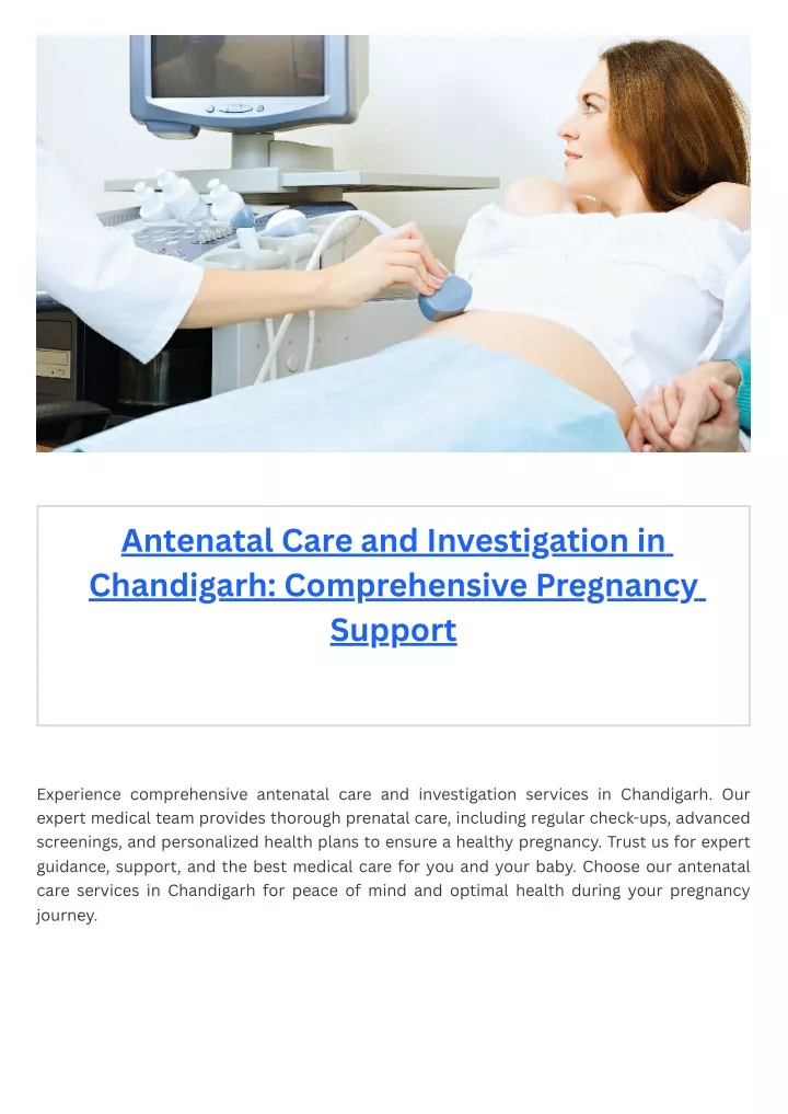 antenatal care and investigation in chandigarh