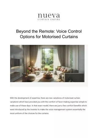 Beyond the Remote: Voice Control Options for Motorised Curtains