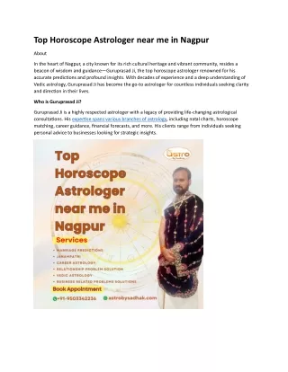 Top Horoscope Astrologer near me in Nagpur