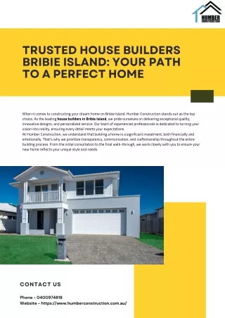 Trusted House Builders Bribie Island Your Path to a Perfect Home