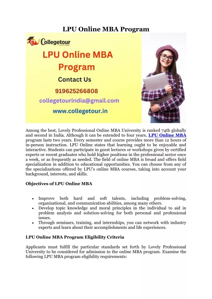 lpu online mba program