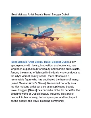 Best Makeup Artist Beauty Travel Blogger Dubai