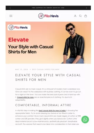 Best Websites to Buy Trendy Casual Shirts for Men in India