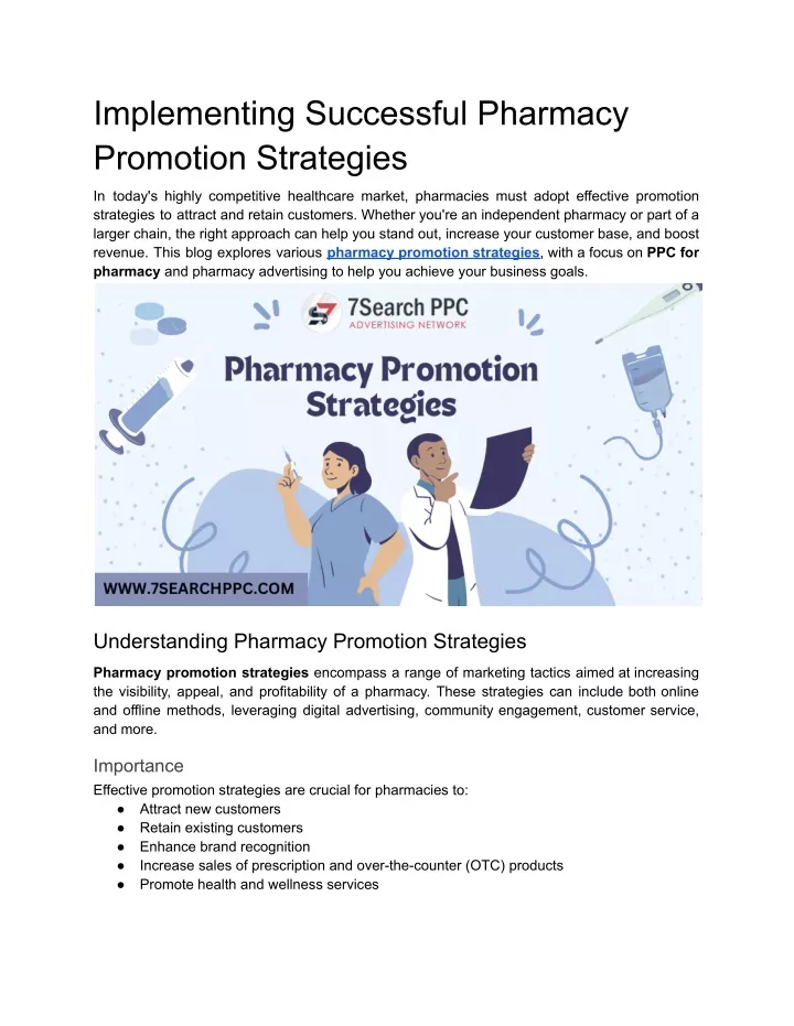 implementing successful pharmacy promotion