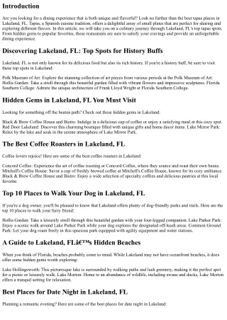 Enjoy a Unique Dining Experience at the Best Tapas Places in Lakeland, FL