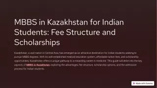 MBBS in Kazakhstan for Indian Students: Fee Structure and Scholarships