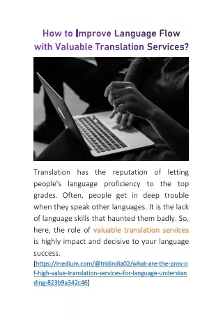 How to Improve Language Flow with Valuable Translation Services?