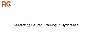 Podcasting Course  Training In Hyderabad